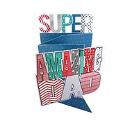 Father's Day Card Super Amazing Dad 3D Cutting Edge Greeting Cards