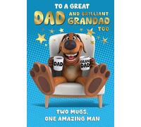 Father's Day Card, To a Great Dad and Grandad - 9 x 6 inches - Piccadilly Greetings