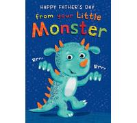 Father's Day Card, to Dad from Your Little Monster Juvenile - 9 x 6 inches - Piccadilly Greetings