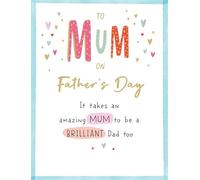 Father's Day Card, To Mum On Father's Day - 8 x 6 inches - Piccadilly Greetings