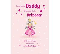 Father's Day Card, To My Lovely Daddy From Princess - 9 x 6 inches - Piccadilly Greetings