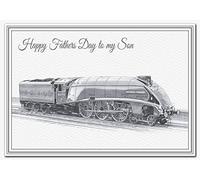 Fathers Day card to my Son - Exclusive designer Fine Art card for this special, happy day. Premium quality - Superior printing - Unique design - Exclusive Elegant Special