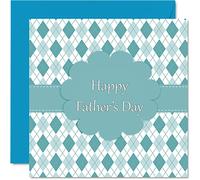 Birthday Cards for Dad - Blue Gift Present - Special Happy Fathers Day Card from Son Daughter, 145mm Cute Father's Greeting Cards for Daddy Papa