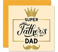 Fathers Day Cards for Dad - Super Dad - Heartfelt Happy Fathers Day Card from Daughter Son, Funny Father Gifts, 145mm Seasonal Father's Greeting Cards Gift Daddy Papa