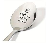 Fathers Day Coffee Gift for Daddy Dad Thoughtful Gift for Daddy Coffee Gifts Idea for Dad's Birthday Laser Etched Latte Spoon Cheap Gift idea for HIm