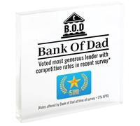 Fathers Day Dad Gift Funny Birthday Gift For Dads Bank Of Dad Acrylic Plaque Funny Joke Present For Dad Daddy Pops Father's Step From Son Daughter
