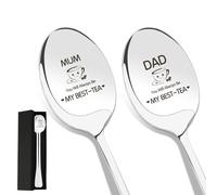Fathers Day Daddy Gifts for Mum and Dad Father's Day Ideas Birthday Gifts for Father Mummy Mums for Daddy Dads Coffee Tea Lovers Spoon Presents for Mum Dad Gifts from Daughter Son
