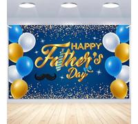 Fathers Day Decorations Backdrop | Happy Father's Day Banner Gold Balloons Background | Photography Best Dad Party Banner for Indoor Outdoor Decor, 71 Inch x 43 Inch