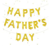 Fathers Day Decorations Balloons Banner Bunting, Happy Fathers Day Decorations, 16" Foil Letter Hanging Decoration, Waterproof Party Kit for Dad's Celebration for Father's Days Party (golden)