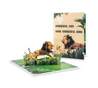 Father's Day Foldable Card Unique Lions Designs Card Blessing Greeting For Father's Day Accessory Gift Foldable