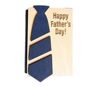 Father's Day Folded Wooden Card Box, Father's Day Greeting Card Holder, Multi Card Case with Folded Paper Book, Card Box, blue, Consulte la descripción, See description