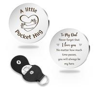 Fathers Day for Dad Gifts Dad Birthday Gifts Pocket Hug Birthday Gift for Daddy for Dads from Daughter and Son Personalised Keychain Thank You Presents for Daddy Stepdad Christmas