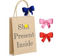 Fathers Day Funny Gift Bag Gag Father's Gift Bag With Handle Sh*t Present Inside Rude Gift For Him For Her Birthday Christmas Retirement Secret Santa Gift Bag