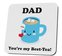 Fathers Day Funny Gifts Dad Best tea Joke Pun Drinks Coaster Beer Coffee Coasters Funny Present For Him From Son or Daughter