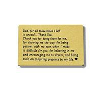 Fathers Day Gift Dad Wallet Card Insert Dad Gifts from Daughter Son,Metal Wallet Insert Card for Father Happy Birthday Gift for Dad Daddy Papa Christmas Keepsake Thank You Gift for Dad