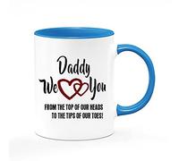 Father's Day Gift, Daddy we Love You, Gift for Daddy, Funny Mug for Papa, Best Dad Mug, Coffee, Tea 11oz Inside Coloured Ceramic Mug. (Blue)