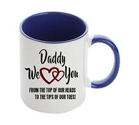 Father's Day Gift, Daddy we Love You, Gift for Daddy, Funny Mug for Papa, Best Dad Mug, Coffee, Tea 11oz Inside Coloured Ceramic Mug. (Navy Blue)