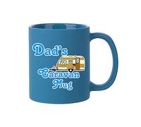 Father's Day Gift, Dad's Caravan Mug, Holiday Mug, Birthday Gift For Dad, Travelling Gift For Daddy Coffee Mug ,Tea Mug Cocoa soup Daily use 11oz Ceramic Full Coloured Frosted Mug. (Light Blue)