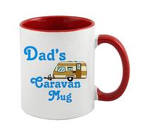 Father's Day Gift, Dad's Caravan Mug, Holiday Mug, Birthday Gift for Dad, Travelling Gift for Daddy Coffee Mug,Tea Mug Cocoa Soup Daily use Inside Coloured Ceramic Cup Mug. (Red)