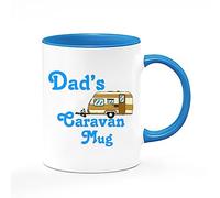 Father's Day Gift, Dad's Caravan Mug, Holiday Mug, Birthday Gift for Dad, Travelling Gift for Daddy Coffee Mug,Tea Mug Cocoa Soup Daily use Inside Coloured Ceramic Cup Mug. (Blue)