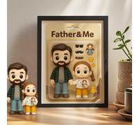 Fathers Day Gift for Dad - Custom Action Figure Portraits Picture Frame Personalised Photo & Text, New Dad Ever Gift for Husband Birthday Christmas Design your own Accessories (Cartoon)
