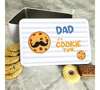 Father's Day Gift for Dad, Grandad, and Step Dad - Rectangle Biscuit Tin - Cracker Tin Presents for Dad - Airtight Biscuit Container for Cookies, Cake, Sweets, and Treats - Good Gifts for Dads