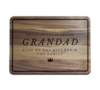 Father's Day Gift for Grandad Cute Engraved Chopping Board - Personalised, King of The Kitchen, Thoughtful Present for Grandad