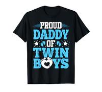 Fathers Day Gift for New Dad Proud Daddy of Twin Boys T-Shirt