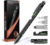 Fathers Day Gift from Daughter Son, 9 in 1 Multi Tool Pen Set with led Light and Ruler, Includes 2 Ink Refills, Everything for Best Dad Gift