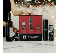 Father's Day Gift & & Gift Box - Electric Wine Opener Set - 5-in-1 Premium Wine Gift Set with Electric Opener, Aerator, Stopper, Foil Cutter - Rechargeable Wine Bottle Opene