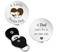 Fathers Day Gift's for Dad Gifts Dad Birthday Gifts Daddy Gifts from Daughter Son Fathers Day Present for Dad Christmas Gifts Unique Father Gifts Pocket Hug Token with Leather Xmas Valentines Easter