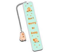 Fathers Day Gifts from Daughter Capybara Gifts Christmas Stocking Capybara Stuff, Don't Worry Be Capy Bookmark, Cute Bookmarks for Book Lovers Bookish, Funny Gifts for Women, Book Reading Accessories