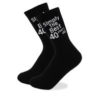 Father's Day Gifts from Daughter Son,40th Birthday Gifts for Men Women Simply The Best Novelty Tennis Socks Black Funny Present for 30/40/50/60/70 Year Old