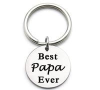 Father's Day Gifts From Daughter Son Best Papa Forever Jewelry Keychain Birthday Christmas Key Chain Gift For Papa Keychains Cute (2-Silver, One Size)
