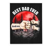 Father's Day Gifts Gifts for Dad Birthday Gifts Dad Personalized Wooden Plaques 2-8 Names Dad Grandpa Room Decorations Wood Board Painting Thanksgiving Birthday Christmas (B-3 name)