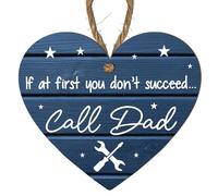 Father's Day Humorous Wooden Plaque "Call Dad" DIY Sign, Ideal for Workshop, Office, Living Room - Size 10cm x 9cm