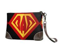 Father'S Day Icon Superman Dad Stylish Leather Clutch Bag With Full-Print Design – Durable Genuine Leather & Double-Sided Print, Multi-Functional Purse For Women & Girls
