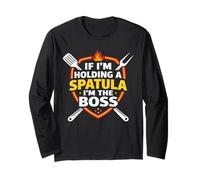 Fathers Day If Im Holding A Spatula Im The Boss BBQ for Men Long Sleeve T-Shirt