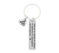 Father's Day It Takes a Big Heart to Shape Little Minds Keychain, Stainless Steel Dad Thank You for Listening Gifts Daddy Birthday Key Chain for Dad Father Anniversaries Husband Christmas (Silver)