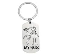 Father's Day Keyring with Quote 'Daddy is my hero', Sentimental Gift