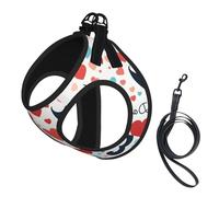Fathers Day Love Dad Print Dog Harness Reflective Pet Vest Harness Puppy Harnesses Leash Set,For Walking Training