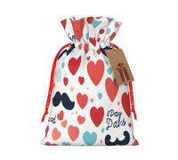 Fathers Day Love Dad Print Drawstring Gift Pouches,For Holiday,New Year,Travel Supplies
