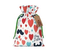 Fathers Day Love Dad Print Drawstring Gift Pouches,For Holiday,New Year,Travel Supplies