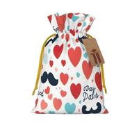 Fathers Day Love Dad Print Drawstring Gift Pouches,For Holiday,New Year,Travel Supplies