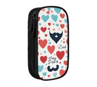Fathers Day Love Dad Print Pencil Case,Storage Bag, Large Capacity Pencil Box, Portable Office Pen Bag With Zipper