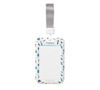 Fathers Day Love Dad Printed Id Card Badge Holder with Neck Strap Waterproof Name Card Holder Plastic Vertical Sleeve Pocket