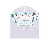 Fathers Day Love Dad Printing Blank Pearl Paper Greeting Card,Unique Notecards Designs, Envelopes For Thank You, Invitations