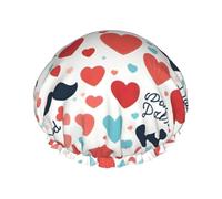 Father's Day Love Dad Reusable Shower Cap for Women, Double Waterproof Layer Shower Cap, Hair Care Essential