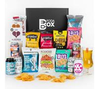 Father's Day Man Box Beer & Snacks Gift Hamper | 4 Artisan Craft Beers 330ml & 9 Snacks Selection of Crackling, Crisps & Snacking Cheese | Craft Beer Gift Set for Men, Hampers by FodaBox