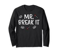 Fathers Day Mr Break it Funny Dad Daddy Papa Matching Men Long Sleeve T-Shirt
